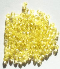 100 4mm Faceted Light Topaz Bicone Beads